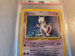 Pokemon TCG Mewtwo 10/102 Base Set Holo Rare Card 1999 Unlimited PSA 6 EX-MT - Image 2