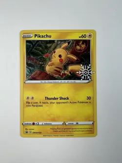 Pikachu SWSH153 Holo Holiday Calendar Snowflake Promo English Pokemon Card (NM) - Image 1