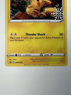 Pikachu SWSH153 Holo Holiday Calendar Snowflake Promo English Pokemon Card (NM) - Image 2