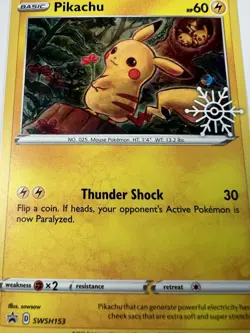 Pikachu SWSH153 Holo Holiday Calendar Snowflake Promo English Pokemon Card (NM) - Image 3