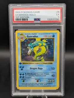 1999 POKEMON BASE SET 1ST EDITION #6 GYARADOS-HOLO PSA 5 - Image 1