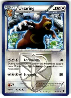 Ursaring (Team Plasma) Plasma Blast Pokemon 76/101 Uncommon NM - Image 1