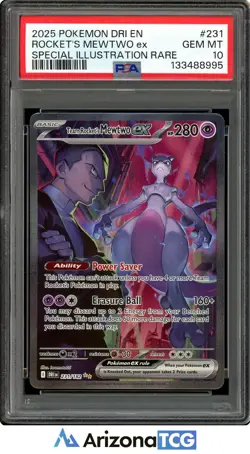 Pokemon 2025 Team Rocket's Mewtwo ex 231/182 SIR Destined Rivals GEM MINT PSA 10 - Image 1