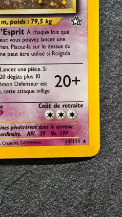 Carte Pokemon Roigada 14/111 Neo Genesis Rare Holo Francais Vintage Occasion - Image 2