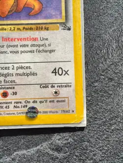 Carte Pokemon Dracolosse 19/62 Fossil Rare Holo WOTC Francais Vintage Occasion - Image 4