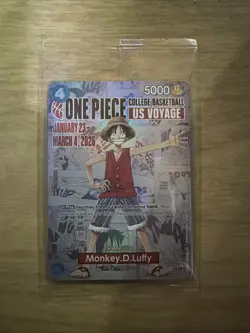 One Piece TCG Monkey D Luffy College Basketball US Voyage Promo P-055 - Image 1