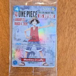 JT One Piece Monkey D. Luffy Promo College Basketball US Voyage Trading Card - Image 1
