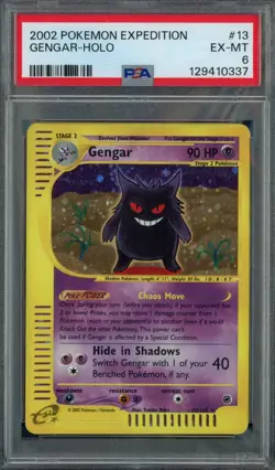 2002 Pokemon Expedition #13 Gengar-HOLO PSA 6 EX-MT - Image 1