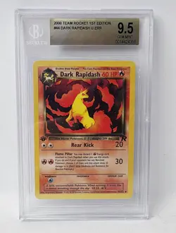 POKEMON ROCKET 1ST EDITION DARK RAPIDASH #44 BGS 9.5 NICE!!!!!! - Image 1