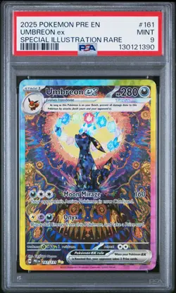 2025 POKEMON PRE EN-PRISMATIC EVOLUTIONS #161 UMBREON EX PSA 9 - Image 1