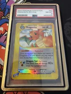 Dragonite Reverse Foil PSA 8 NM-MT (2002) Pokemon Expedition E-Reader Series #43 - Image 1