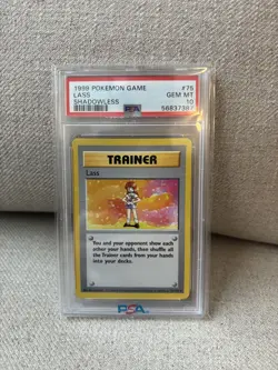 LASS #75 PSA 10 1999 POKEMON WOTC SHADOWLESS BASE SET - Image 1