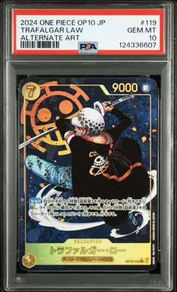 PSA 10 Trafalgar Law SEC Alternate Art OP10-119 ONE PIECE Card Japanese - Image 1