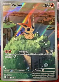 Victini SVP en 208 NM Black Star Promo Pokemon TCG Scarlet & Violet Holo Foil - Image 1