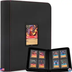 Forzarocket 4-Pocket Zippered Toploader Binder | 128-Card Album for Gaming Cards - Image 1