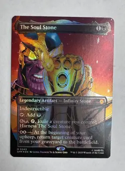 Magic the Gathering MtG - The Soul Stone Borderless Thanos Marvel's Spider-Man - Image 1