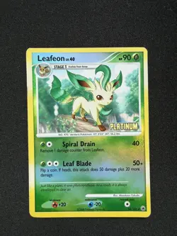Pokemon TCG Majestic Dawn - Leafeon # 24/100 Reverse Holo - Platinum Stamp - DMG - Image 1