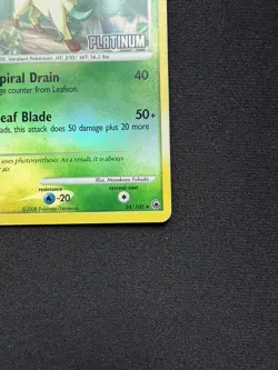Pokemon TCG Majestic Dawn - Leafeon # 24/100 Reverse Holo - Platinum Stamp - DMG - Image 3