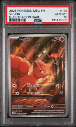 2025 POKEMON MEG EN-MEGA EVOLUTION ILLUSTRATION RARE #138 VULPIX PSA 10 - Image 1