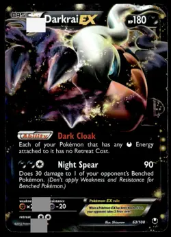 Pokemon TCG Dark Explorers #63/108 Darkrai EX Holo DMG - Image 1