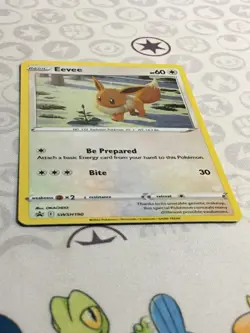 D1359 POKEMON TCG SWORD & SHIELD EEVEE SWSH190 LP HOLO BLACK STAR PROMO - Image 2