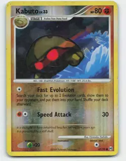 2009 Pokemon, Arceus, #67/99 Kabuto, Reverse Holo Common (b) - Image 1