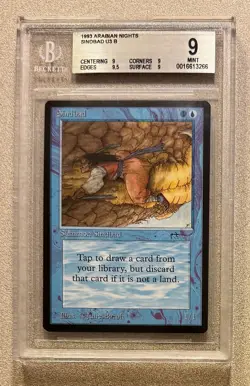 Sindbad MTG Arabian Nights U3 Magic the Gathering BGS 9 quad + solid MINT beauty - Image 1