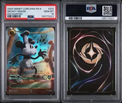 2025 Disney Lorcana EN 9 MICKEY MOUSE steamboat Pilot ENCHANTED PSA 10 - Image 2
