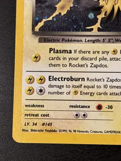 Rocket's Zapdos 15/132 Gym Challenge Holo 2000 Pokemon Card Wotc Holo Swirl! Mp - Image 5