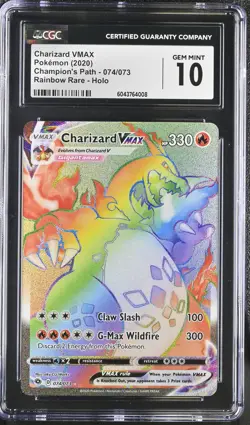Charizard Vmax 074/073 Rainbow Rare Holo Pokemon CGC 10 Gem Mint *008 - Image 1