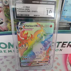 Pokemon 2020 Charizard VMAX 074 Rainbow Rare Champions Path GEM MINT CGC 10 💎 - Image 1