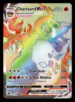 2020 Pokemon Champions Path 074/073 Charizard Vmax Rainbow Secret Rare - Image 1