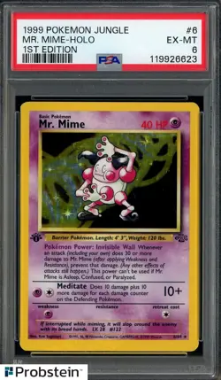 1999 Pokemon Jungle 1st Edition #6 Mr. Mime - Holo PSA 6 EX-MT - Image 1