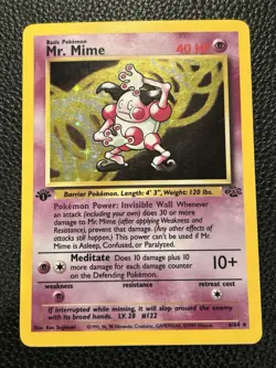 1999 Pokemon TCG 1st Edition Mr. Mime Holo 6/64 Jungle Set Holo Rare - Image 1