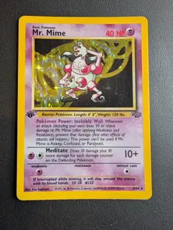 Mr. Mime 1st Edition Holo 6/64 - Jungle Set - 1999 WOTC - Vintage Pokemon - Image 3
