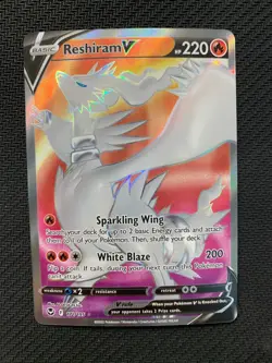 Reshiram V 172/195 Full Art Pokemon Card - Sw&Sh Silver Tempest Set - NM - Image 1