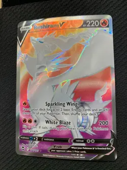 Reshiram V 172/195 Full Art Pokemon Card - Sw&Sh Silver Tempest Set - NM - Image 2