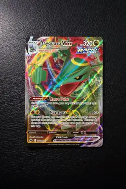 Pokemon TCG Rayquaza VMAX Rapid Strike Crown Zenith Holo Ultra Rare Card 102/159 - Image 1
