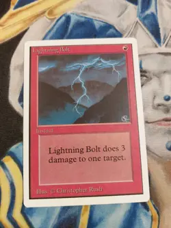 Lightning Bolt MTG Unlimited Common Red Instant Slightly Played x1 GG22 - Image 1