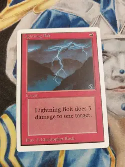 Lightning Bolt MTG Unlimited Common Red Instant Slightly Played x1 GG22 - Image 2