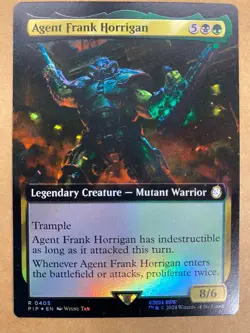 MTG 1x FOIL EXTENDED ART Agent Frank Horrigan 405 Universes Fallout Magic x1 NM - Image 1
