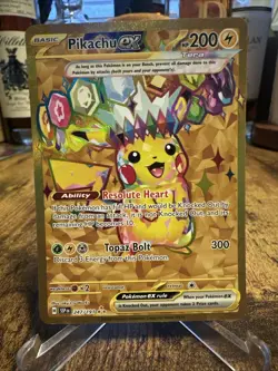 Pokemon Pikachu EX TCG Card Surging Sparks Gold 247/191 NM-Mint - Image 1