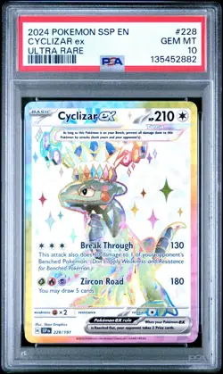 Cyclizar EX 228/191 Ultra Rare GEM MINT PSA 10. Pokemon S&V Surging Sparks - Image 1