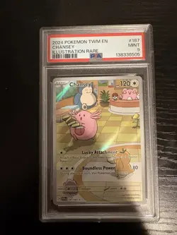 2024 POKEMON TWM EN-TWILIGHT MASQUERADE #187 CHANSEY ILLUSTRATION RARE PSA 9 - Image 1