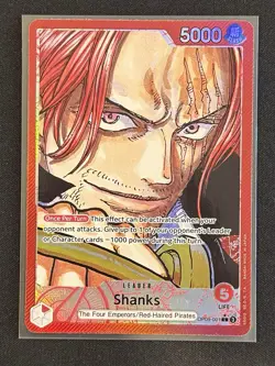 ONE PIECE TCG: Shanks OP09-001 Leader Parallel Alt Art English NM - Image 1