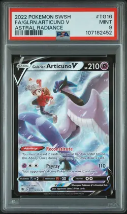 2022 POKEMON SWORD & SHIELD ASTRAL RADIANCE FULL ART/GALARIAN ARTICUNO V PSA 9 - Image 1