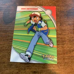 Topps Pokemon TV Animation blue logo Ash Ketchum Heroes & Villains Non-Holo #HV1 - Image 1