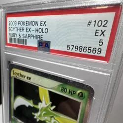 Pokemon TCG Scyther ex Ruby & Sapphire 102/109 Holo EX PSA 5 2003 - Image 3