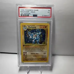 Pokemon TCG Machamp Base Set 8/102 1st Edition Holo Rare PSA 3 1999 - Image 1