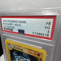 Pokemon TCG Machamp Base Set 8/102 1st Edition Holo Rare PSA 3 1999 - Image 4